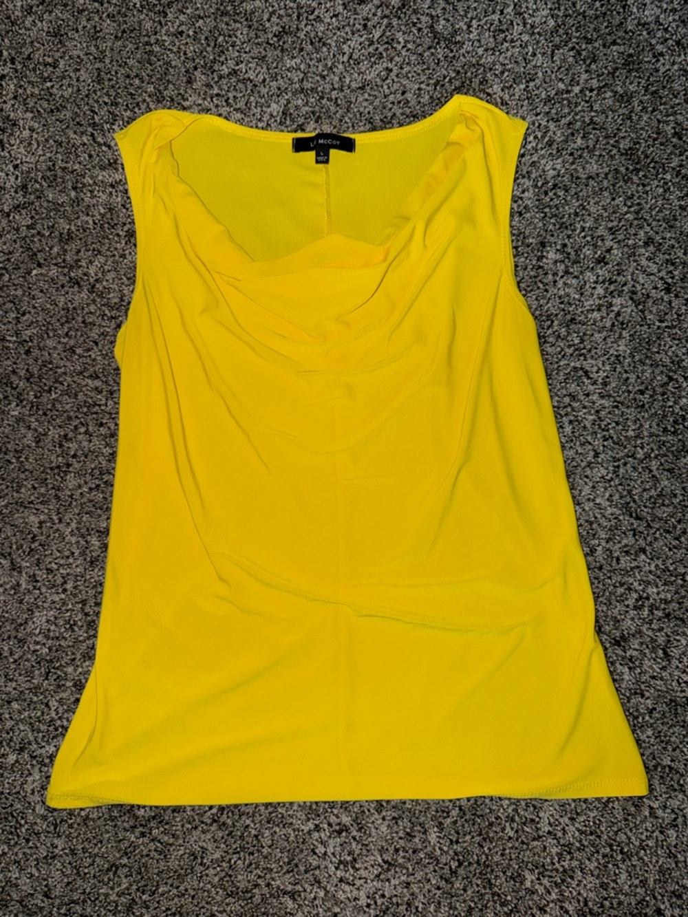 Mccoy Yellow Draped-Neck Sleeveless Camisole